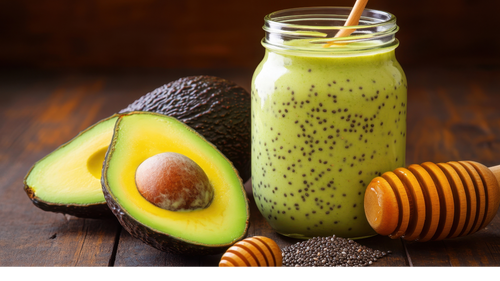 Smoothie bơ hạt chia tăng cường năng lượng.