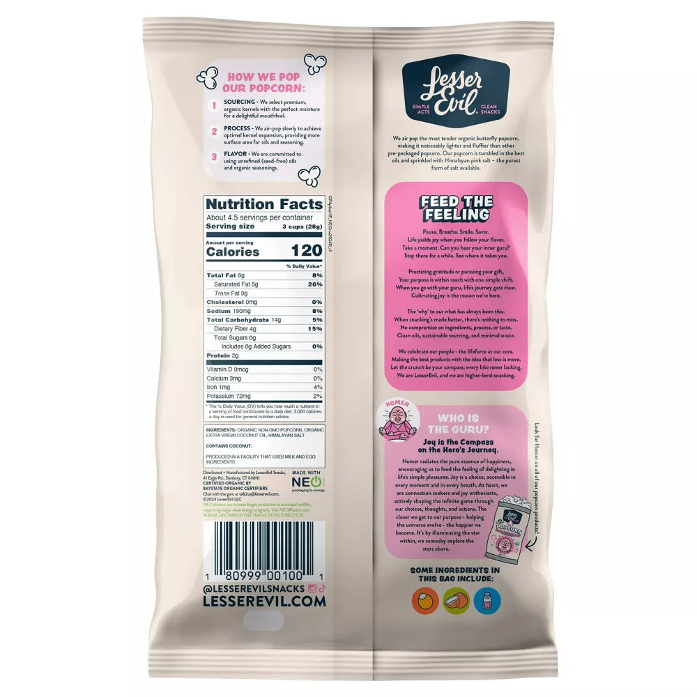 Bỏng ngô LesserEvil chất lượng cao, thơm ngon và là lựa chọn tốt cho sức khỏe của bạn